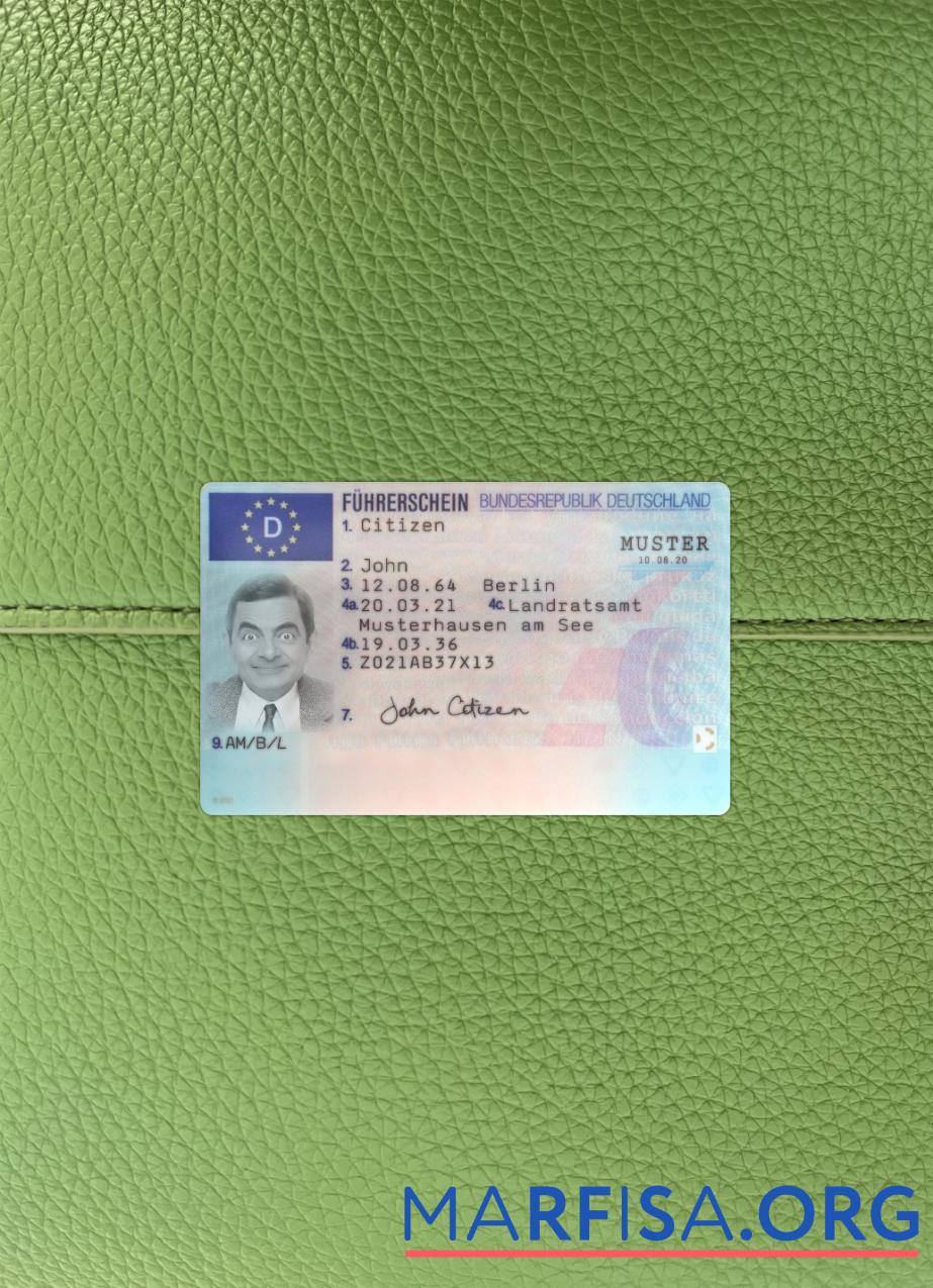 Realistic Germany driving license 2021 present photolook template